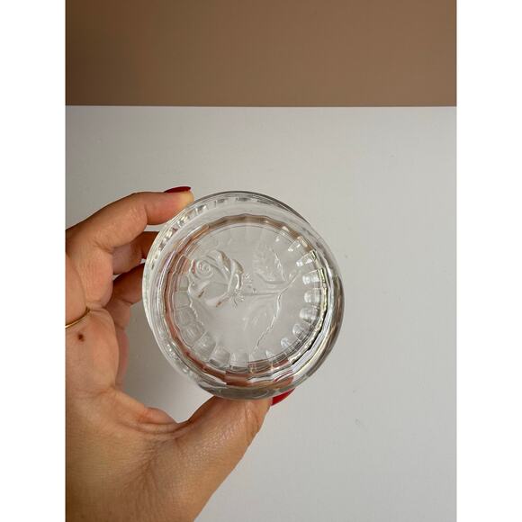 Vintage Luigi Bormioli Rose Glass Trinket Box | Powder Jar Made in Italy Vanity - Picture 5 of 7